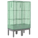 højbed med drivhusovertræk 80x40x140 cm rattan-look