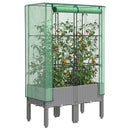 højbed med drivhusovertræk 80x40x140 cm rattan-look