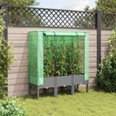 højbed med drivhusovertræk 120x40x140 cm rattan-look