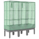 højbed med drivhusovertræk 120x40x140 cm rattan-look