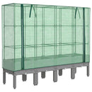 højbed med drivhusovertræk 160x40x140 cm rattan-look
