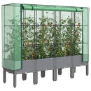 højbed med drivhusovertræk 160x40x140 cm rattan-look