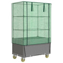 højbed med overtræk og hjul 80x50x182 cm rattan-look
