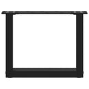 sofabordsben U-formet 2 stk. sort 30x(30-31) cm stål