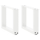 sofabordsben U-formet 2 stk. hvid 30x(30-31) cm stål