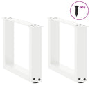 sofabordsben U-formet 2 stk. hvid 30x(30-31) cm stål