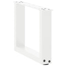 sofabordsben U-formet 2 stk. hvid 30x(30-31) cm stål