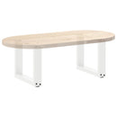 sofabordsben U-formet 2 stk. hvid 30x(30-31) cm stål