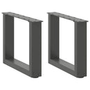 sofabordsben U-formet 2 stk. antracit 30x(30-31) cm stål