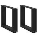sofabordsben U-formet 2 stk. sort 40x(30-31) cm stål