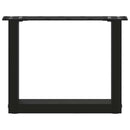 sofabordsben U-formet 2 stk. sort 40x(30-31) cm stål