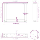 sofabordsben U-formet 2 stk. sort 40x(30-31) cm stål