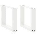 sofabordsben U-formet 2 stk. hvid 40x(30-31) cm stål