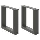 sofabordsben U-formet 2 stk. antracit 40x(30-31) cm stål