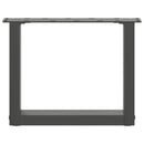 sofabordsben U-formet 2 stk. antracit 40x(30-31) cm stål
