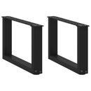 sofabordsben U-formet 2 stk. sort 50x(30-31) cm stål