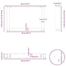 sofabordsben U-formet 2 stk. sort 50x(30-31) cm stål