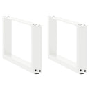 sofabordsben U-formet 2 stk. hvid 50x(30-31) cm stål