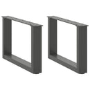 sofabordsben U-formet 2 stk. antracit 50x(30-31) cm stål