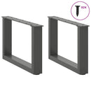 sofabordsben U-formet 2 stk. antracit 50x(30-31) cm stål