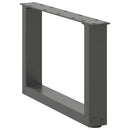 sofabordsben U-formet 2 stk. antracit 50x(30-31) cm stål