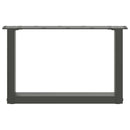 sofabordsben U-formet 2 stk. antracit 50x(30-31) cm stål