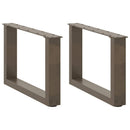 sofabordsben U-formet 2 stk. naturstål 50x(30-31) cm stål