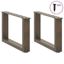 sofabordsben U-formet 2 stk. naturstål 50x(30-31) cm stål