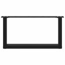 sofabordsben U-formet 2 stk. sort 60 x (30-31) cm stål