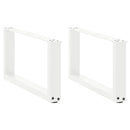 sofabordsben U-formet 2 stk. hvid 60x(30-31) cm stål