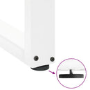 sofabordsben U-formet 2 stk. hvid 60x(30-31) cm stål