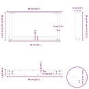 sofabordsben U-formet 2 stk. hvid 60x(30-31) cm stål