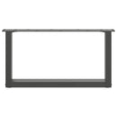 sofabordsben U-formet 2 stk. antracit 60x(30-31) cm stål
