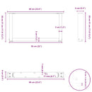 sofabordsben U-formet 2 stk. antracit 60x(30-31) cm stål