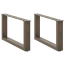 sofabordsben U-formet 2 stk. naturstål 60x(30-31) cm stål
