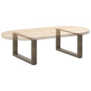 sofabordsben U-formet 2 stk. naturstål 60x(30-31) cm stål
