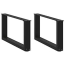 sofabordsben U-formet 2 stk. sort 70 x (30-31) cm stål