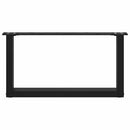sofabordsben U-formet 2 stk. sort 70 x (30-31) cm stål