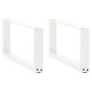 sofabordsben U-formet 2 stk. hvid 70x(30-31) cm stål