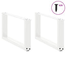 sofabordsben U-formet 2 stk. hvid 70x(30-31) cm stål