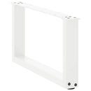 sofabordsben U-formet 2 stk. hvid 70x(30-31) cm stål