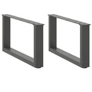 sofabordsben U-formet 2 stk. antracit 70x(30-31) cm stål