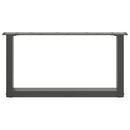 sofabordsben U-formet 2 stk. antracit 70x(30-31) cm stål