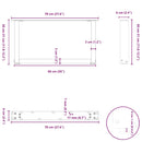 sofabordsben U-formet 2 stk. antracit 70x(30-31) cm stål