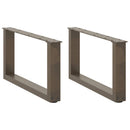 sofabordsben U-formet 2 stk. naturstål 70x(30-31) cm stål
