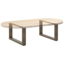 sofabordsben U-formet 2 stk. naturstål 70x(30-31) cm stål