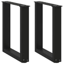 sofabordsben U-formet 2 stk. sort 28 x (42-43) cm stål