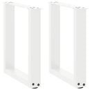 sofabordsben U-formet 2 stk. hvid 28 x (42-43) cm stål