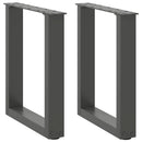 sofabordsben U-formet 2 stk. antracit 28 x (42-43) cm stål