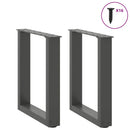 sofabordsben U-formet 2 stk. antracit 28 x (42-43) cm stål